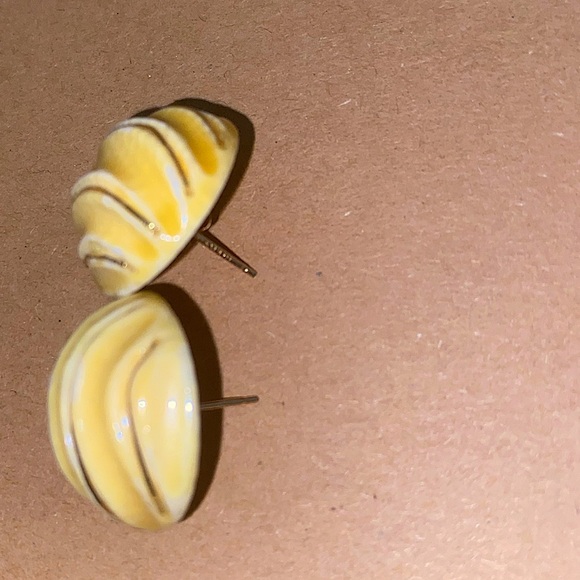 14k 585 ivory gold earrings - Picture 3 of 4